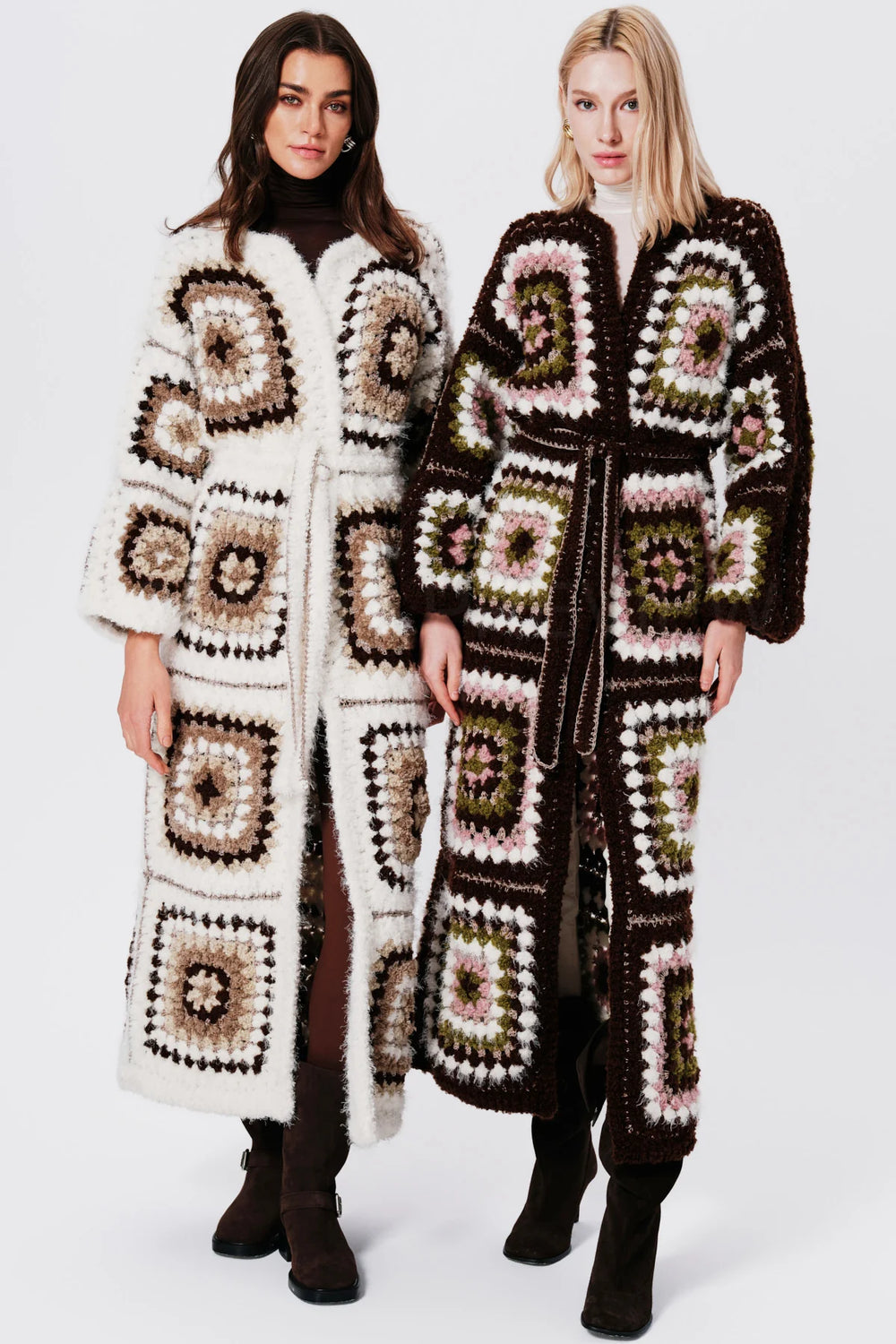 Oak Brown Madison Alpaca Wool Hand Knit Coat