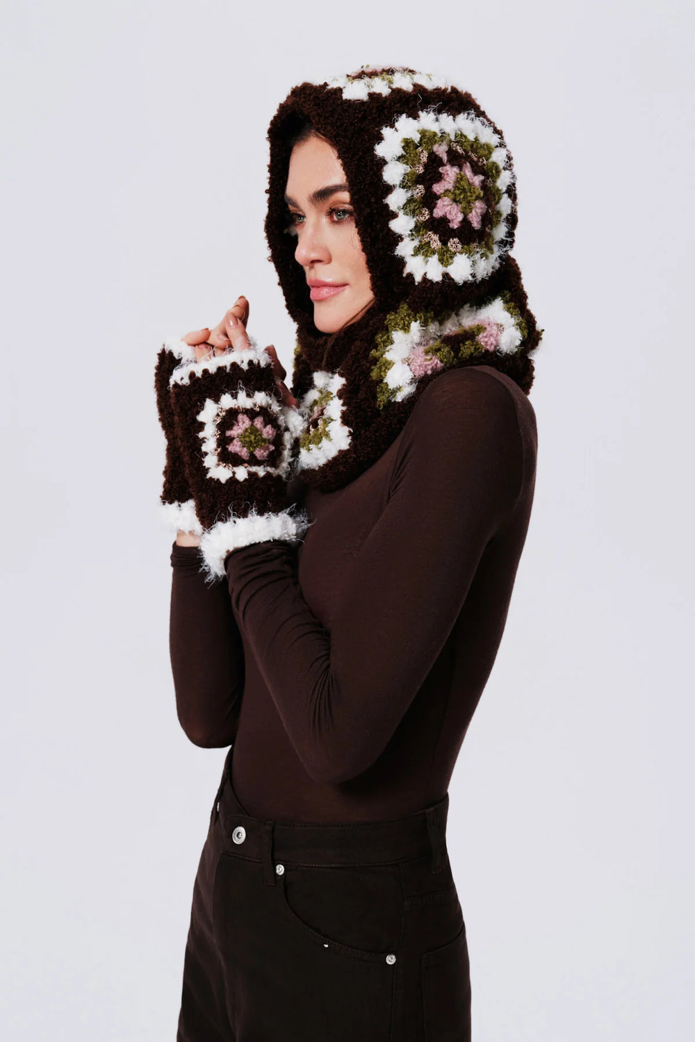 Bubble Gum Madison Alpaca Wool Balaclava Helmet Hat