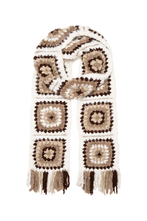 Oak Brown Madison Alpaca Wool Hand Knit Scarf