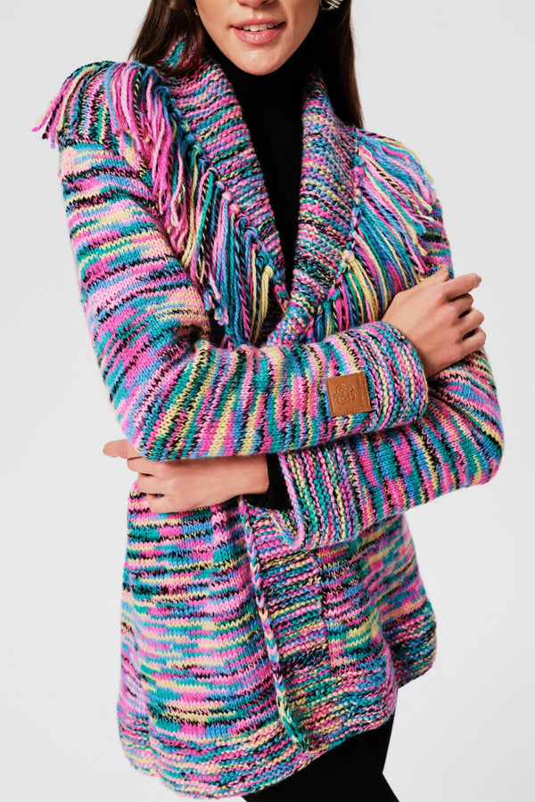 Festival Fuchsia Margaux Wool Hand Knit Cardigan