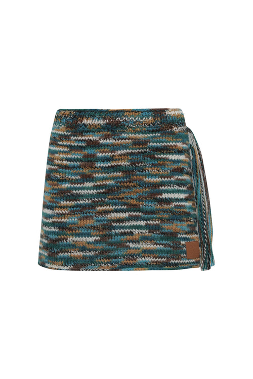 Antique Green Margaux Wool Hand Knit Skirt