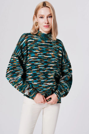 Antique Green Margaux Wool Hand Knit Sweater