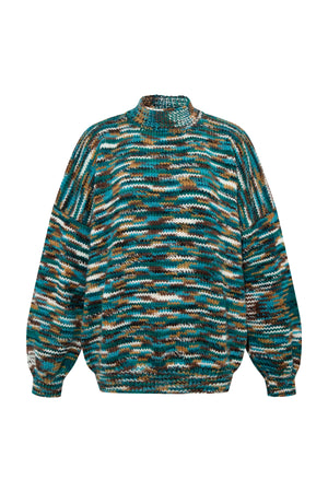 Antique Green Margaux Wool Hand Knit Sweater