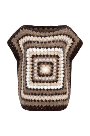 Oak Brown Mia Alpaca Wool Hand Knit Sweater