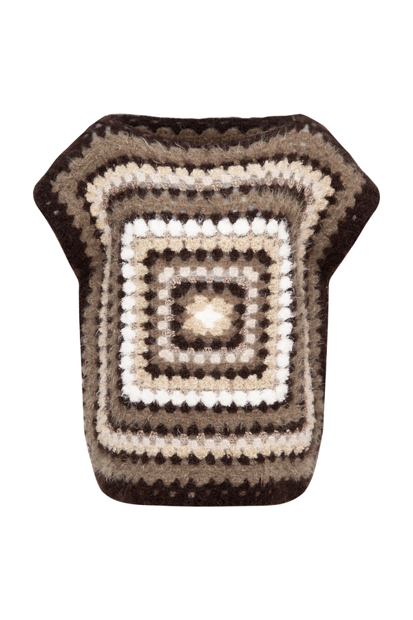 Oak Brown Mia Alpaca Wool Hand Knit Sweater