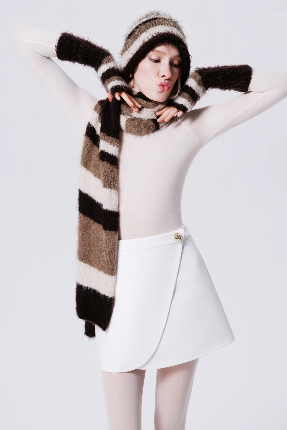 Oak Brown Mia Merino Wool Scarf