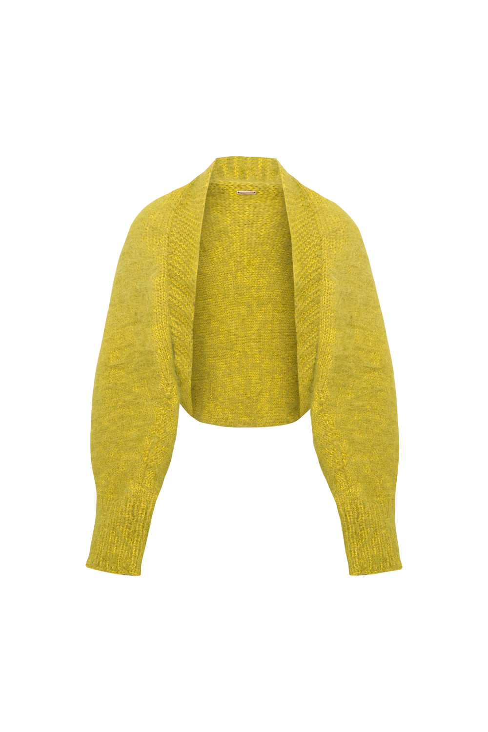 Lime Green Mia Merino Wool Hand Knit Bolero Jacket
