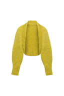 Lime Green Mia Merino Wool Hand Knit Bolero Jacket