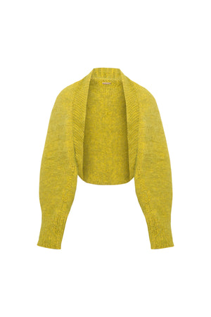 Lime Green Mia Merino Wool Hand Knit Bolero Jacket