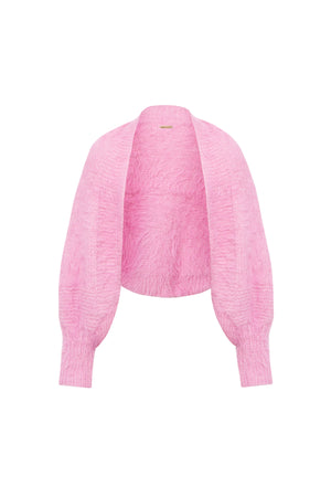 Rose Pink Mia Merino Wool Hand Knit Bolero Jacket