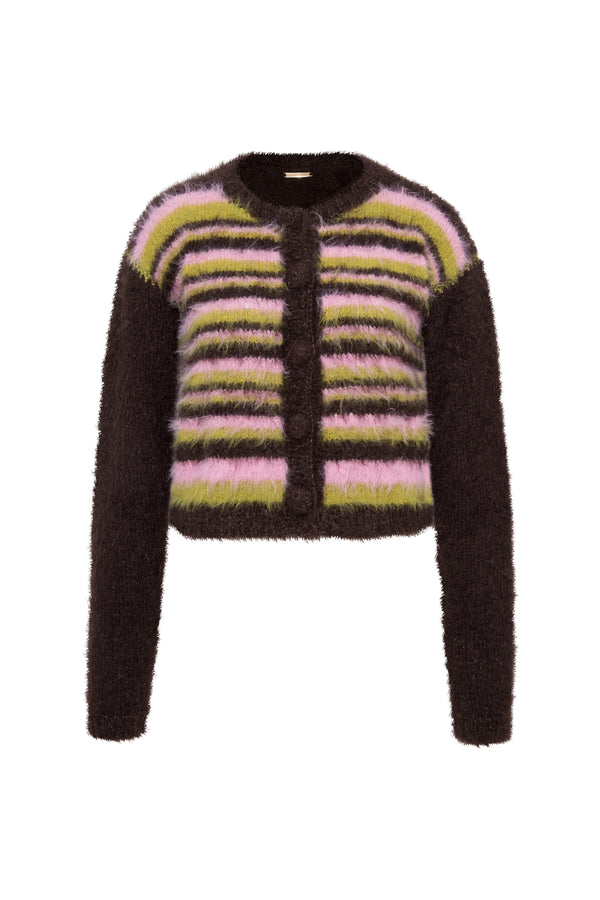 Bubble Gum Mia Merino Wool Hand Knit Cardigan