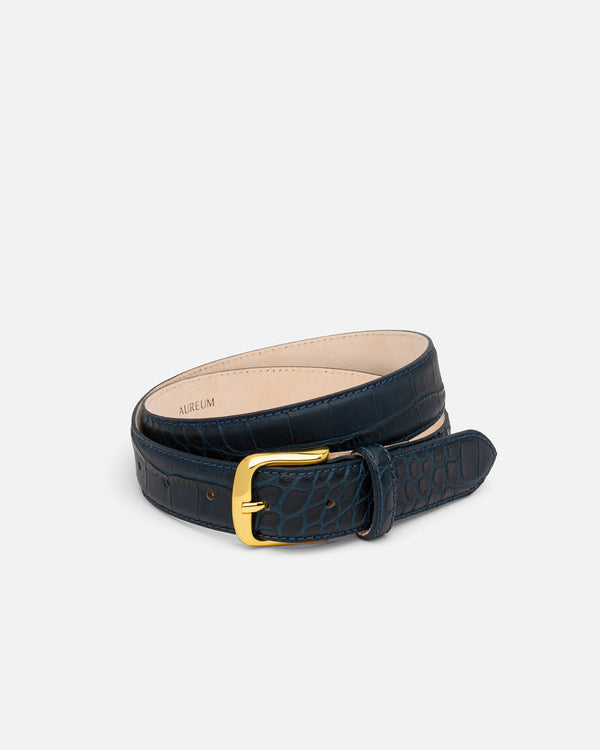 Navy Crocodile No. 4 Belt