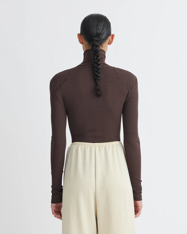 Dark Oak Nayeli Mesh Jersey Long Sleeved Top