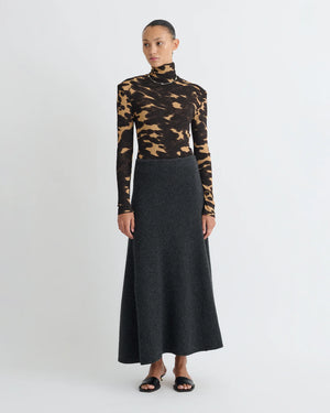 Midnight Mocha Apricot Nayeli Mesh Jersey Long Sleeved Top