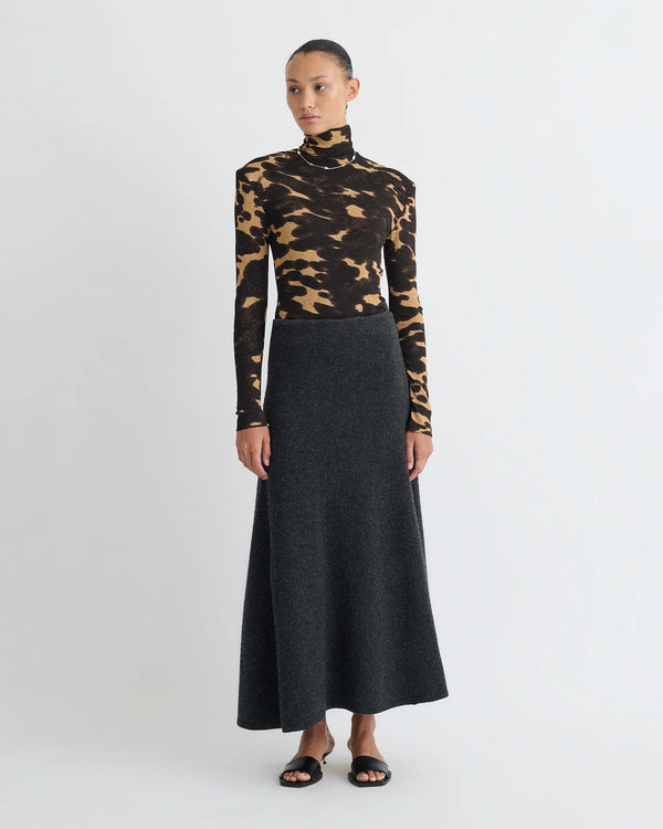 Midnight Mocha Apricot Nayeli Mesh Jersey Long Sleeved Top