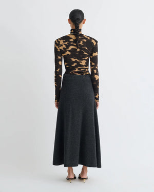 Midnight Mocha Apricot Nayeli Mesh Jersey Long Sleeved Top