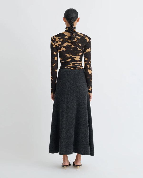 Midnight Mocha Apricot Nayeli Mesh Jersey Long Sleeved Top
