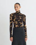 Midnight Mocha Apricot Nayeli Mesh Jersey Long Sleeved Top