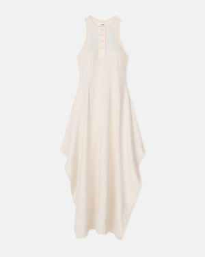 Thoosa Draped Crepe Melange Midi Dress