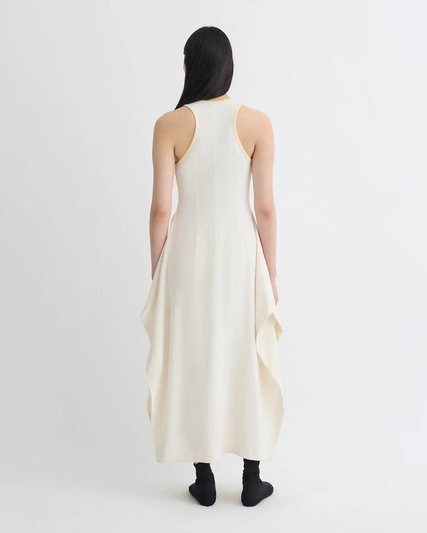 Thoosa Draped Crepe Melange Midi Dress