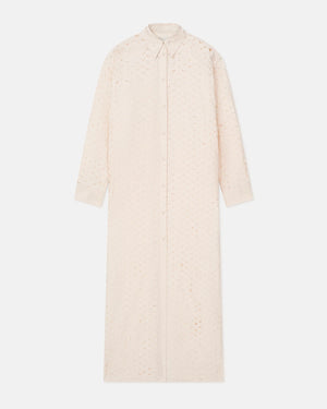 Brizo Laser-Cut Heavy Poplin Shirt Dress
