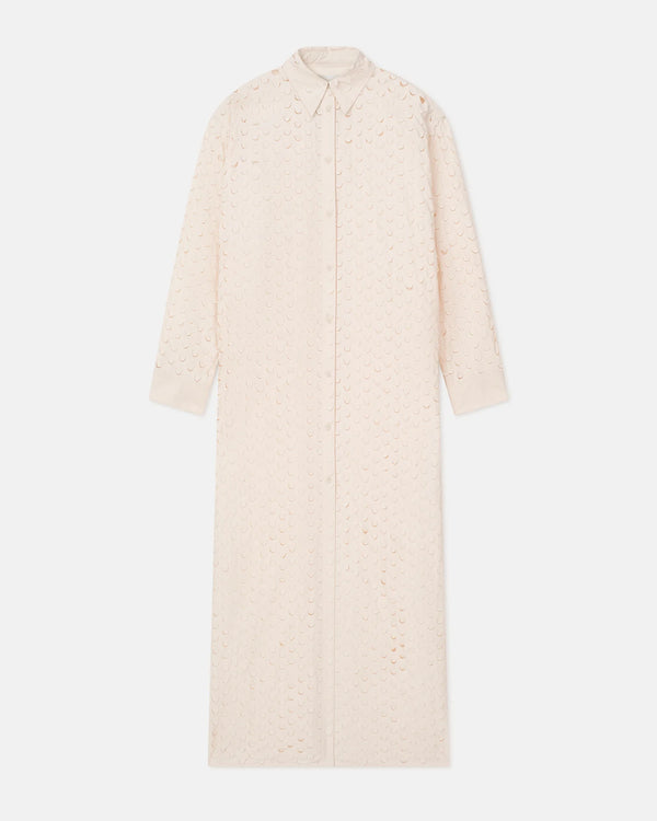 Brizo Laser-Cut Heavy Poplin Shirt Dress