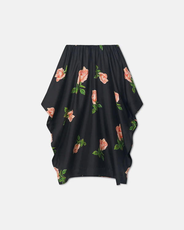 Ilariah Printed Silk Twill Midi Skirt