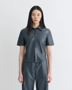 Steel Blue Clare Okobor™Alt-Leather Shirt
