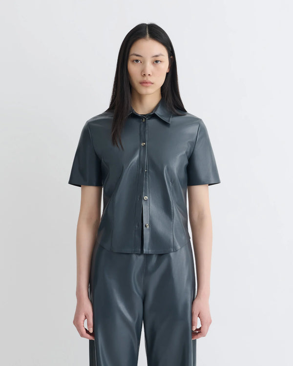 Steel Blue Clare Okobor™Alt-Leather Shirt