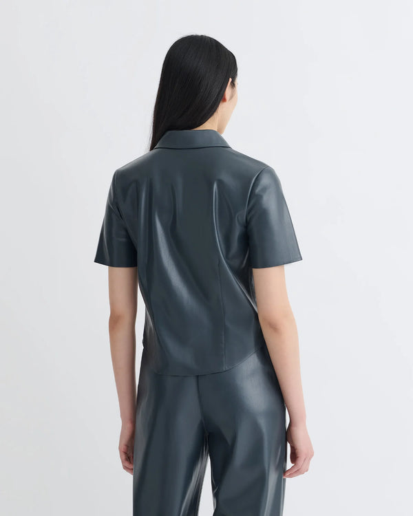 Steel Blue Clare Okobor™Alt-Leather Shirt