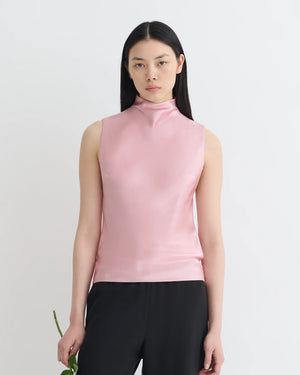 Colson Slip Satin Turtleneck Top