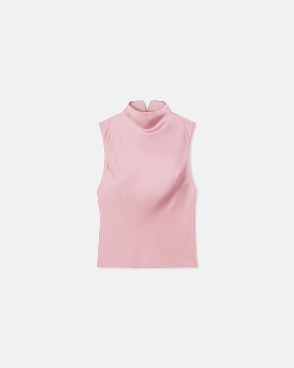 Colson Slip Satin Turtleneck Top