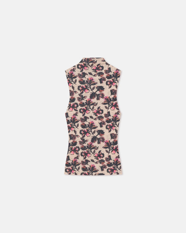 Annyka Printed Mesh Jersey Top