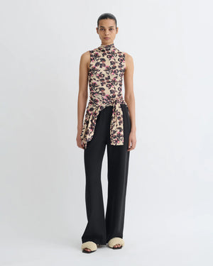 Annyka Printed Mesh Jersey Top