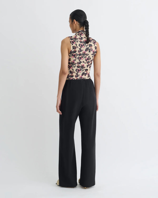 Annyka Printed Mesh Jersey Top