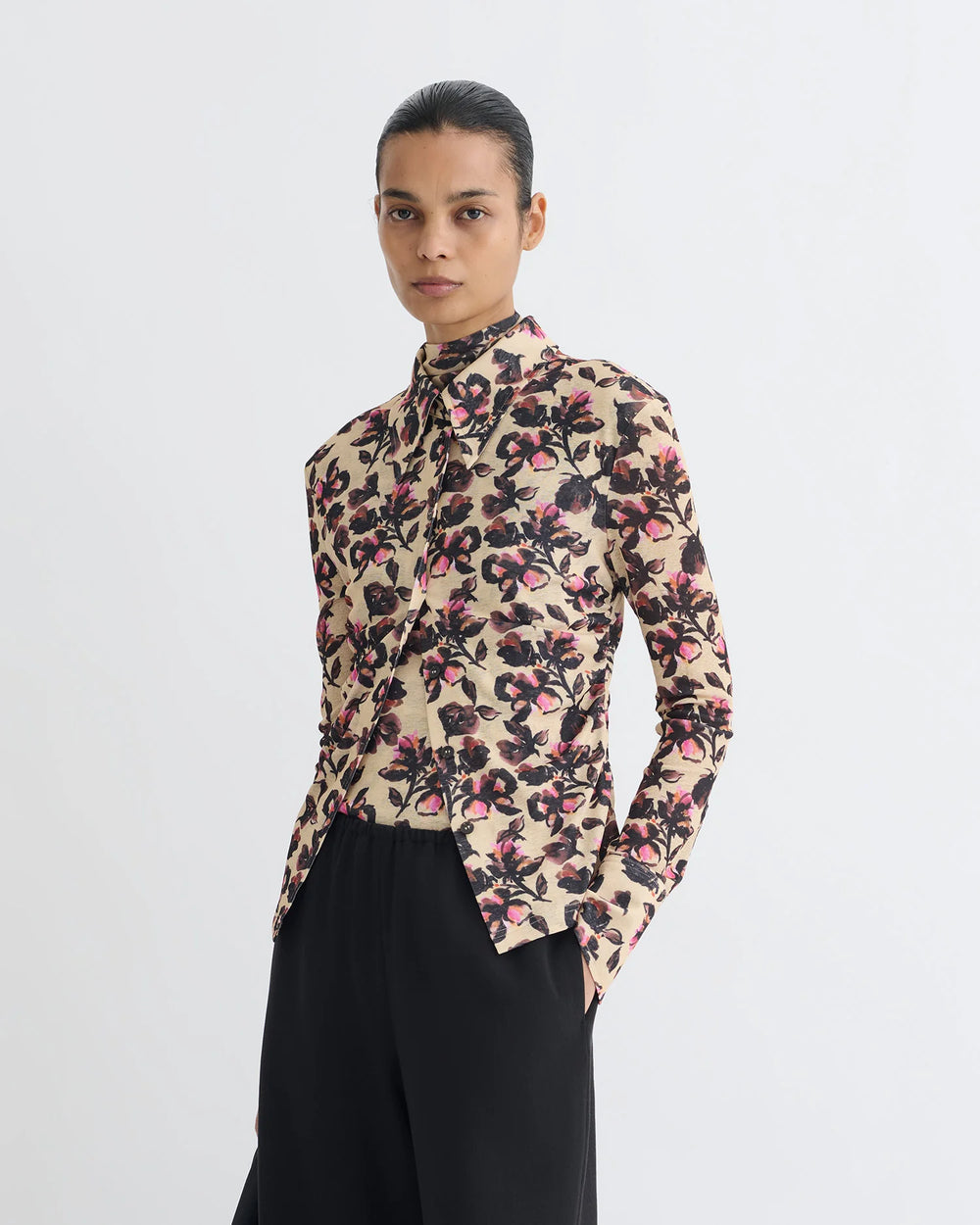 Idana Printed Mesh Jersey Shirt