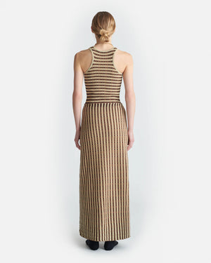 Aliki Striped Ribbed-Cotton Midi Dress
