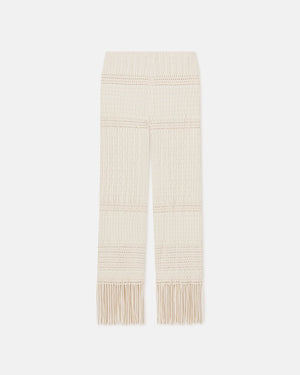 Miciel Fringed Woven Seersucker Pants