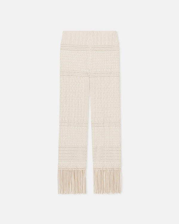Miciel Fringed Woven Seersucker Pants