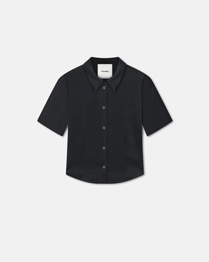 Black Slip Satin Shirt