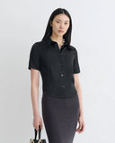 Black Slip Satin Shirt