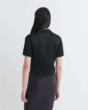 Black Slip Satin Shirt