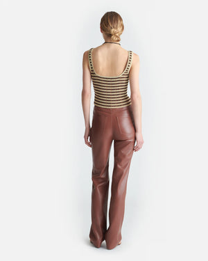 Delfine Striped Ribbed-Cotton Tank Top