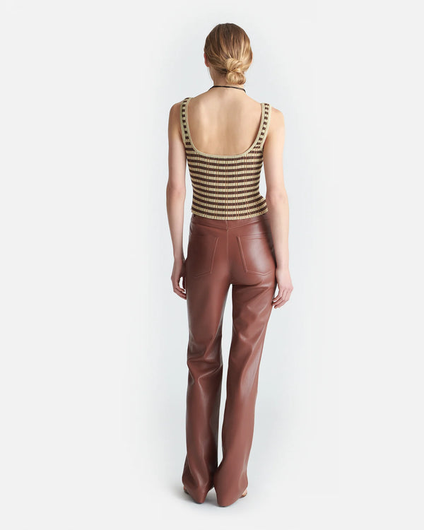 Delfine Striped Ribbed-Cotton Tank Top