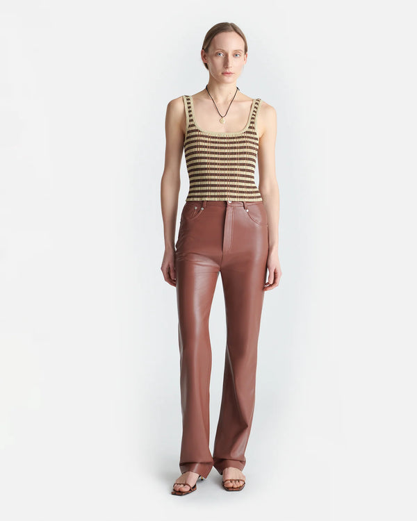 Delfine Striped Ribbed-Cotton Tank Top