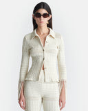 Niceta Fringed Woven Seersucker Shirt