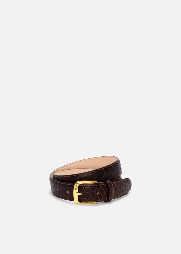 Espresso Crocodile Embossed No. 4 Belt