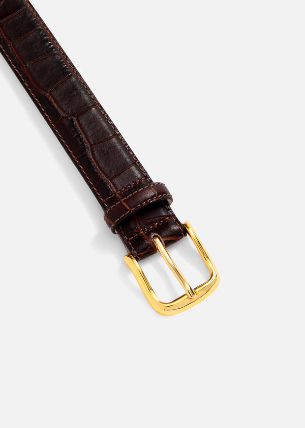 Espresso Crocodile Embossed No. 4 Belt