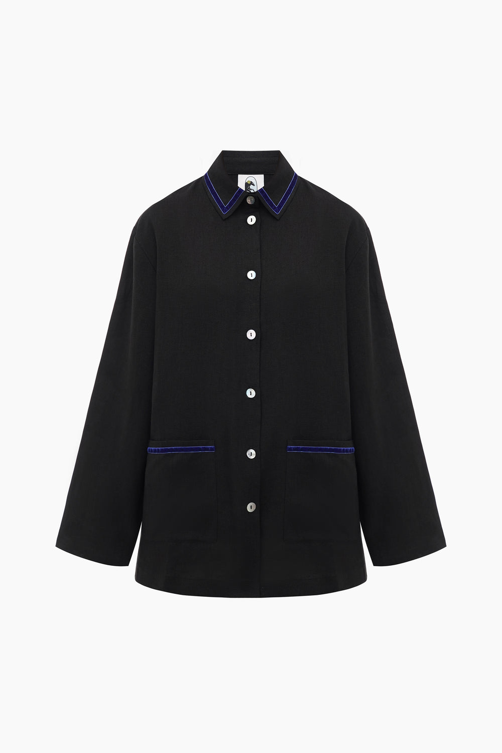 Black Paros Linen Unisex Pajama Shirt