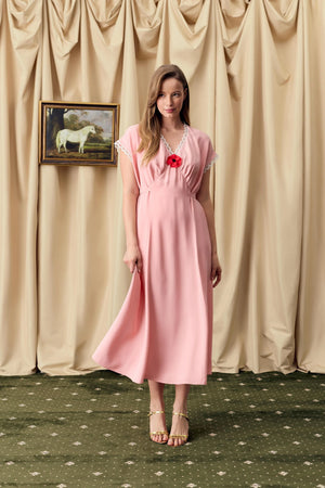 Pink Poppi Midi Dress